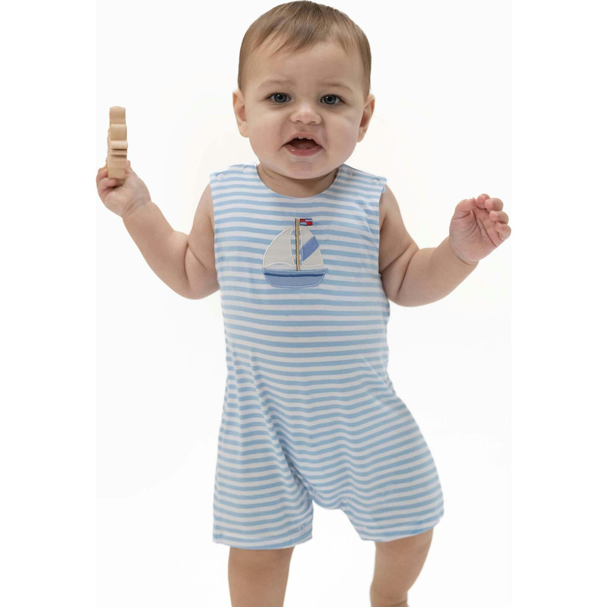 Bubbly Sailboat Stripe - Sleeveless Jon Jon