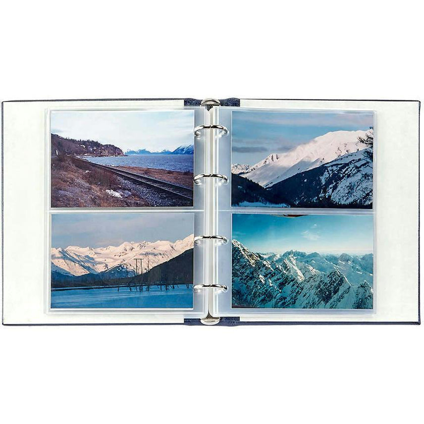 Medium Clear Pocket Pebble Grain Leather Photo Album