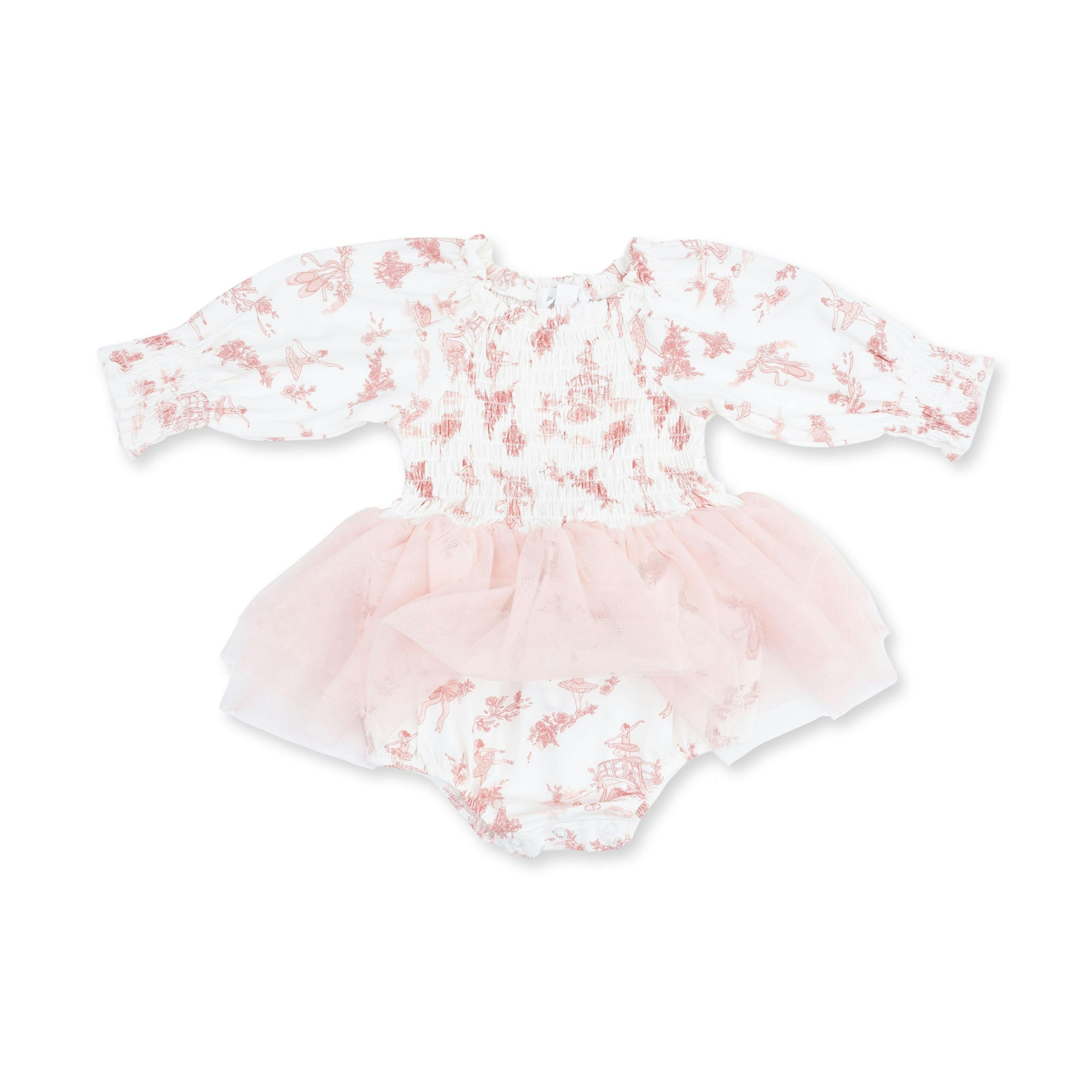 Ballet Toile - Long Sleeve Smocked Bubble with Tutu