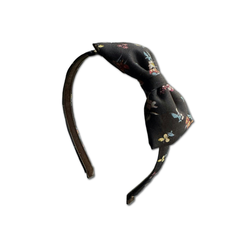 Liberty of London Bow Headband, Brown Floral