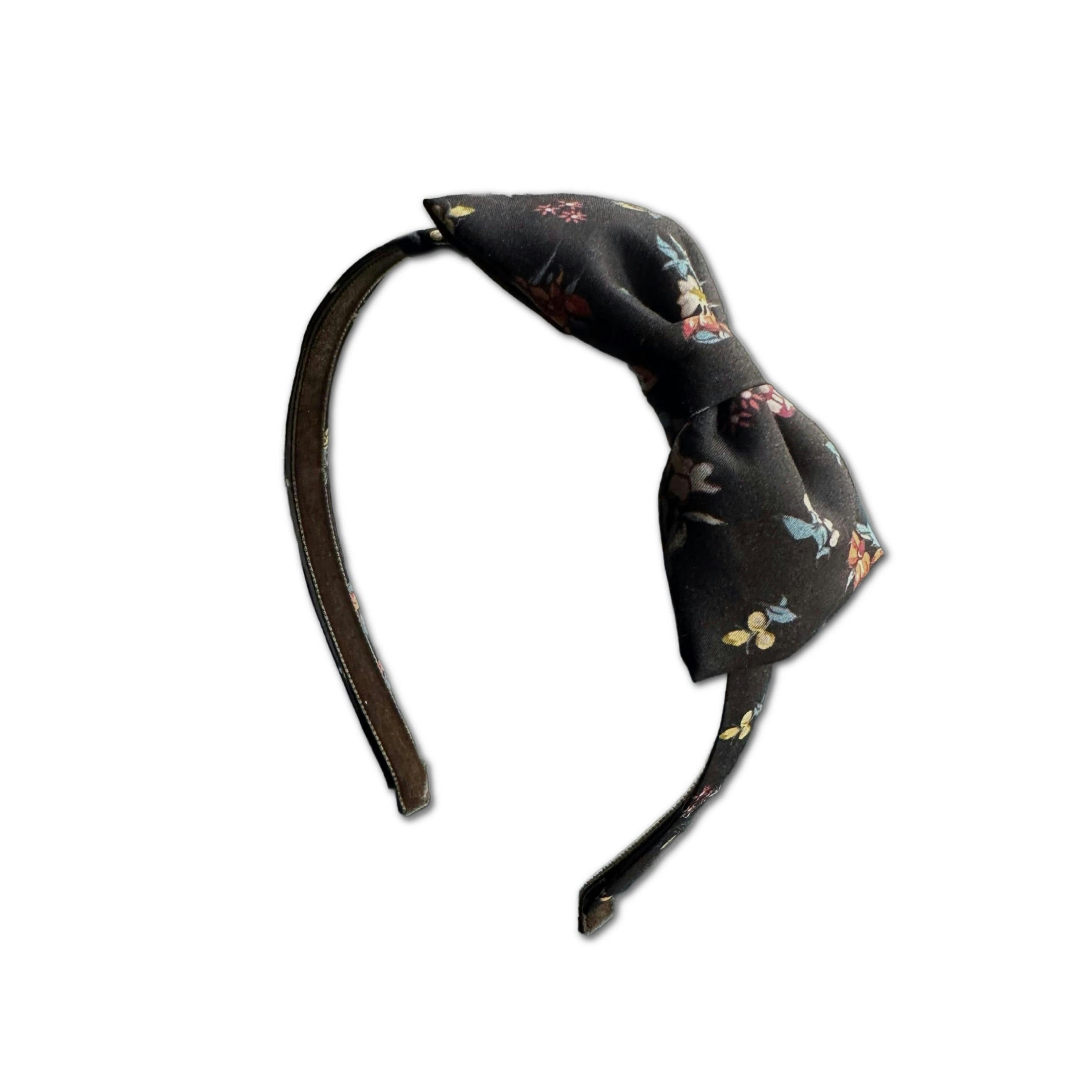 Liberty of London Bow Headband, Brown Floral