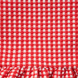 Gingham Jacquard Peplum Top, red