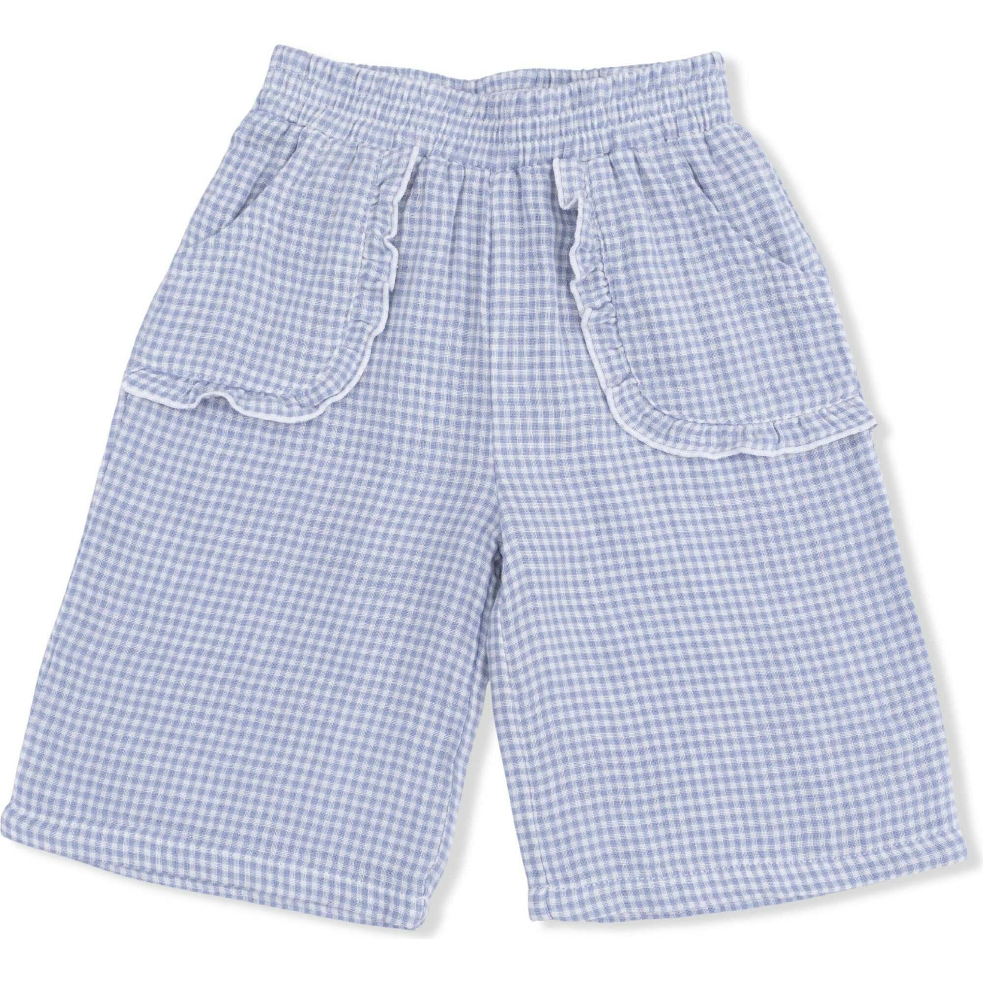 Micro Gingham Blue Blizzard - Peplum Tank with Wide Leg Pant
