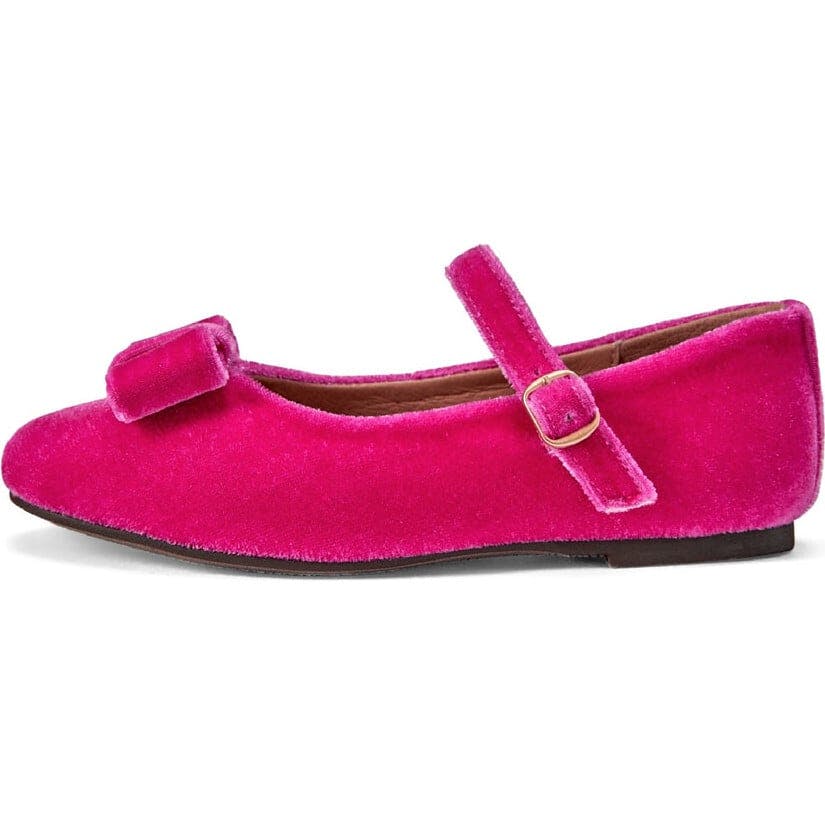 Ellen Minimalistic Bow Velvet Mary Janes