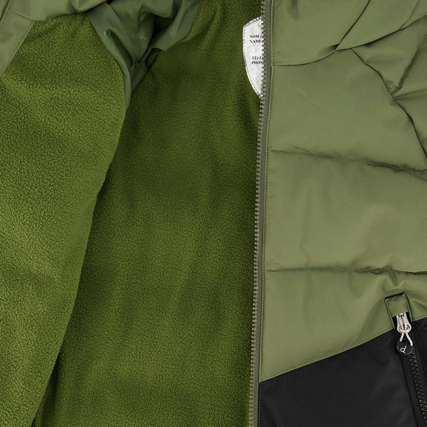 Color-Block Winter Jacket Olive Green