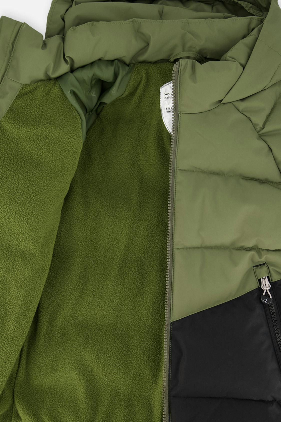Color-Block Winter Jacket Olive Green