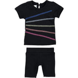 Colored Overlock 2-Piece Top & Short Set