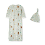 Vintage Surf Bamboo Newborn Gown & Hat Set