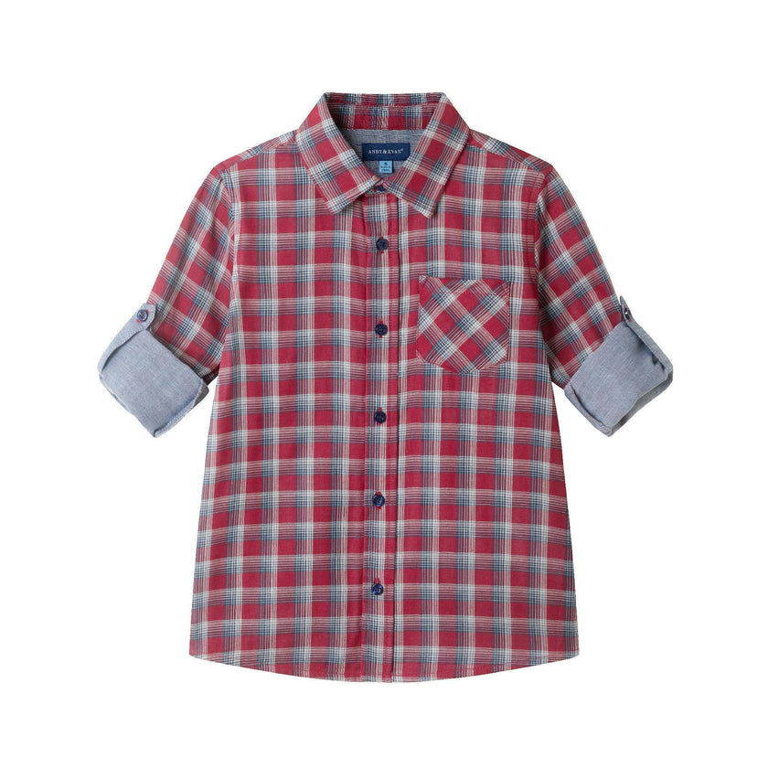 Kids Plaid Double-Facing Buttondown