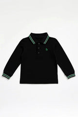 Boys Long Sleeve Striped Polo