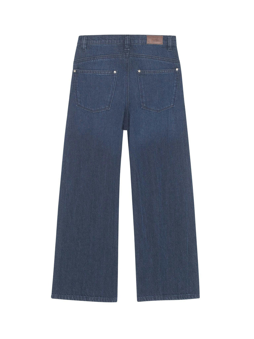 Frankie Low-Slung Wide Leg Jeans | Deep Water