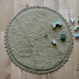 PERLA Olive crochet finish rug
