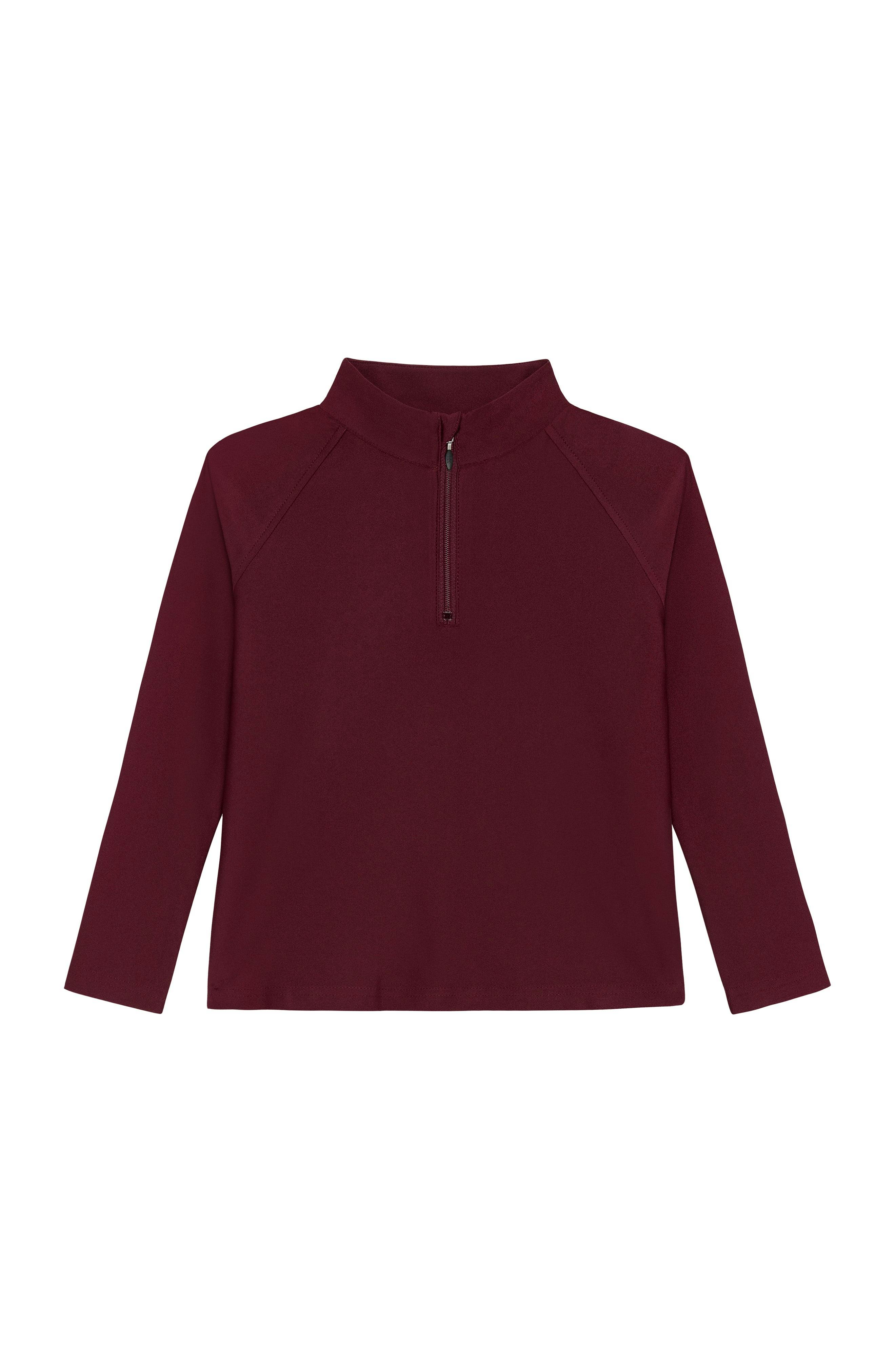 maroon half-zip
