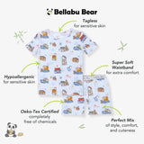 Vintage Suitcases Kids Pajama Short Set