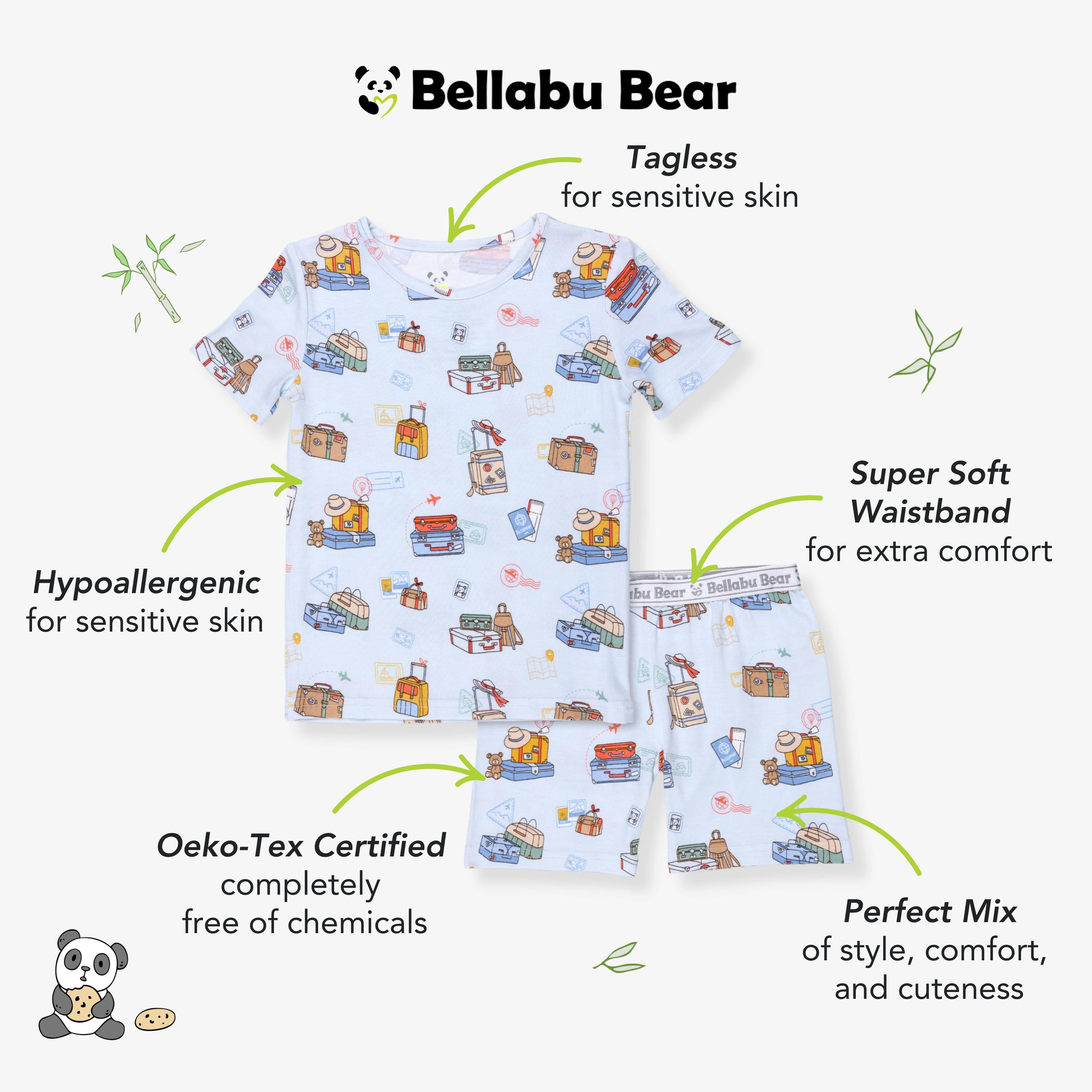 Vintage Suitcases Kids Pajama Short Set