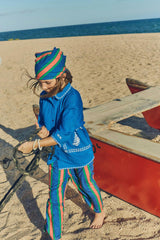 BARCOS EMBROIDERED SHIRT BLUE
