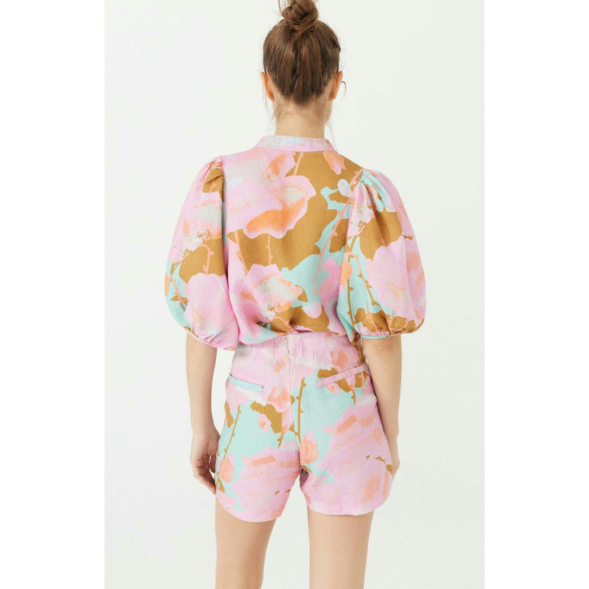 Frida Linen Shorts - Aquarela