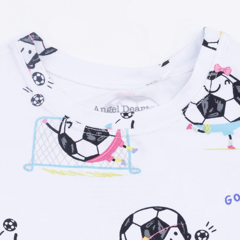 Soccer Balls Playing Soccer Pink - Loungewear Short Set