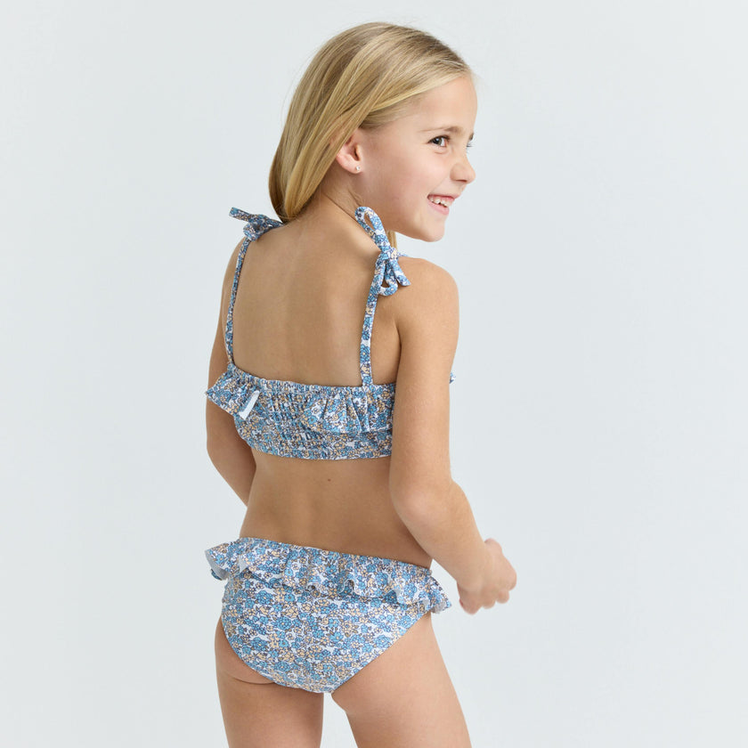 girls original slate floral bandeau bikini