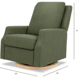 Crewe Recliner and Swivel Glider in Olive Boucle with Light Wood Base