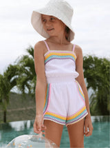 White Rainbow Summer Romper