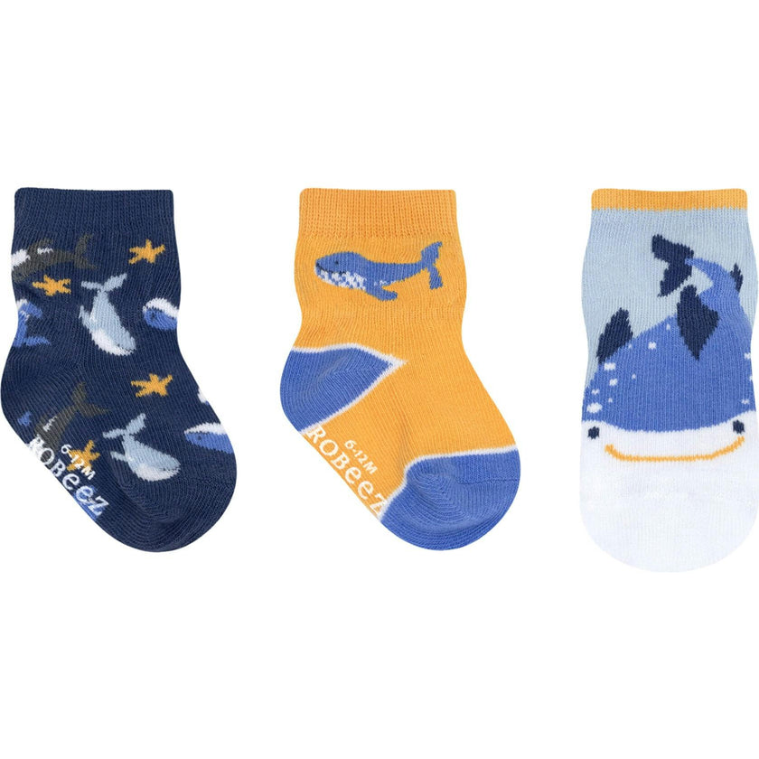 Humpback 3-Pack Baby Socks in Dark Blue