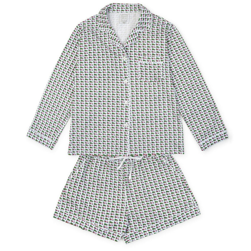 Elizabeth Women's Longsleeve Short Set - Christmas at the Club
