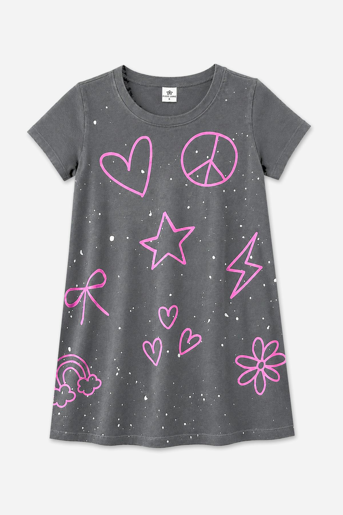 Washed Cotton Short Sleeve T-Shirt Dress