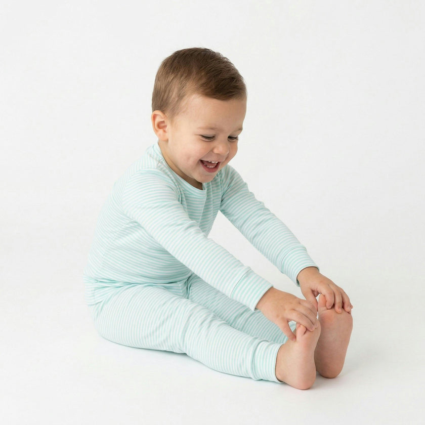 Cloud Stripe Bamboo Toddler Pajama Set