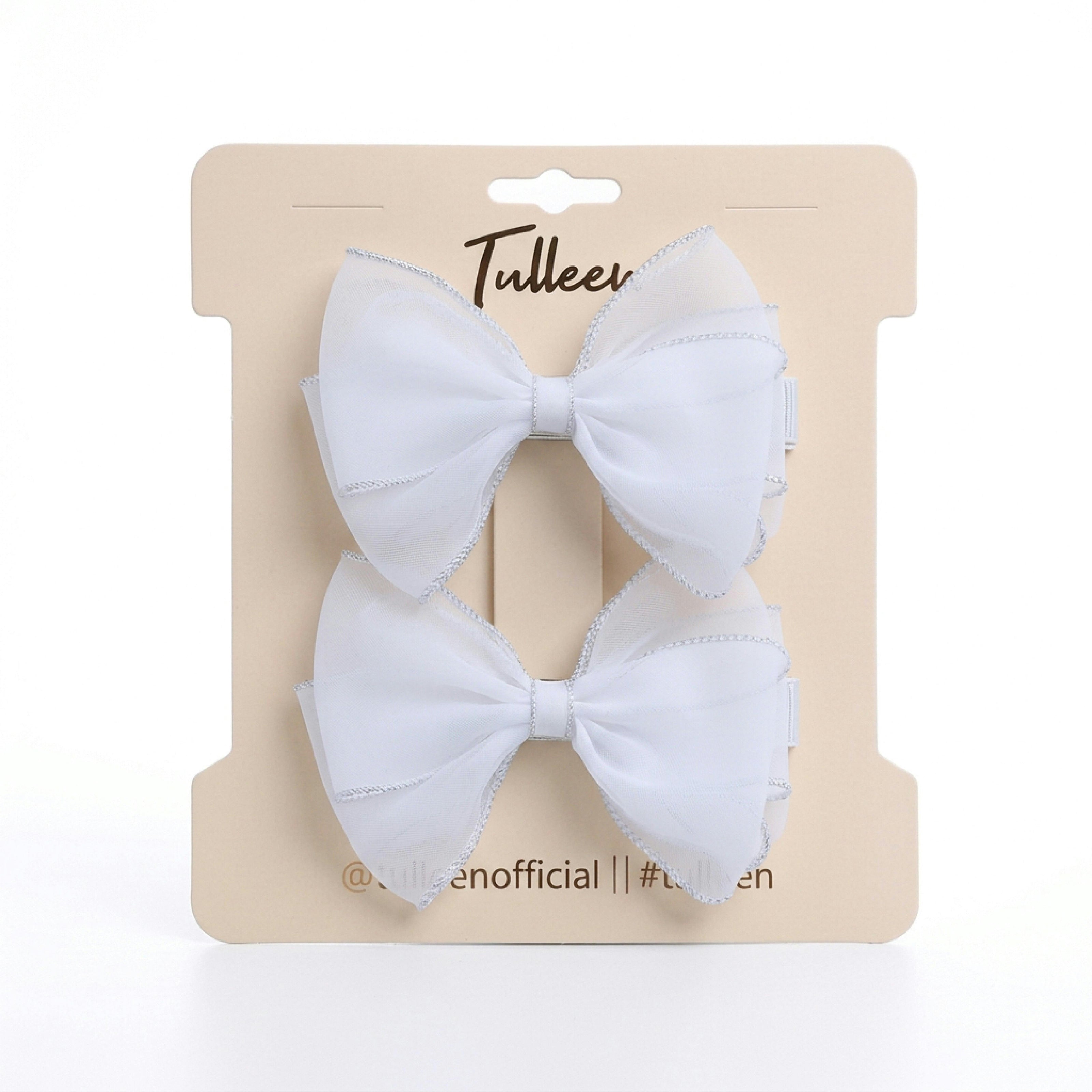 Tulle Glitter Bow Hir Clip Set