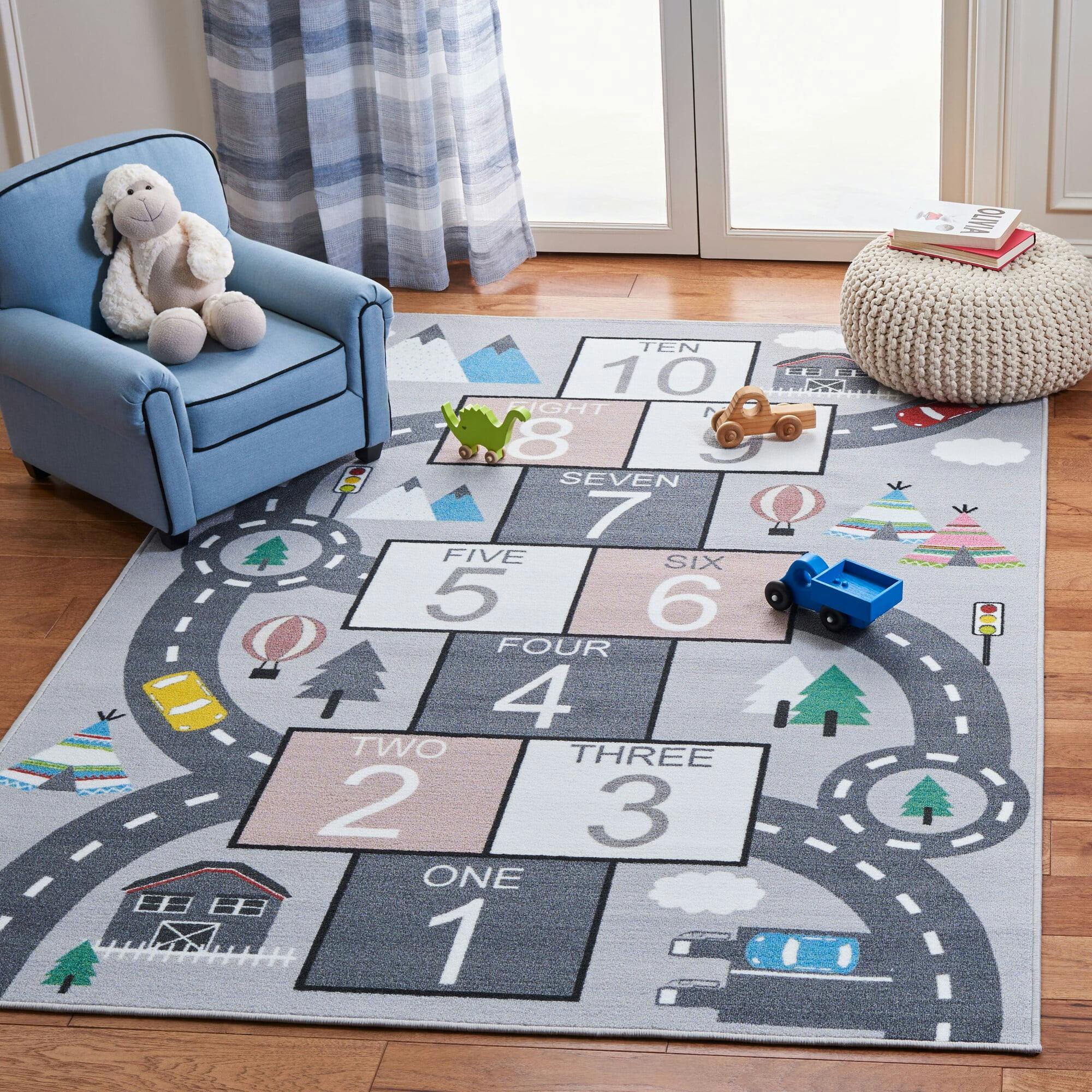 Kids Playhouse Pippy Rug, Grey