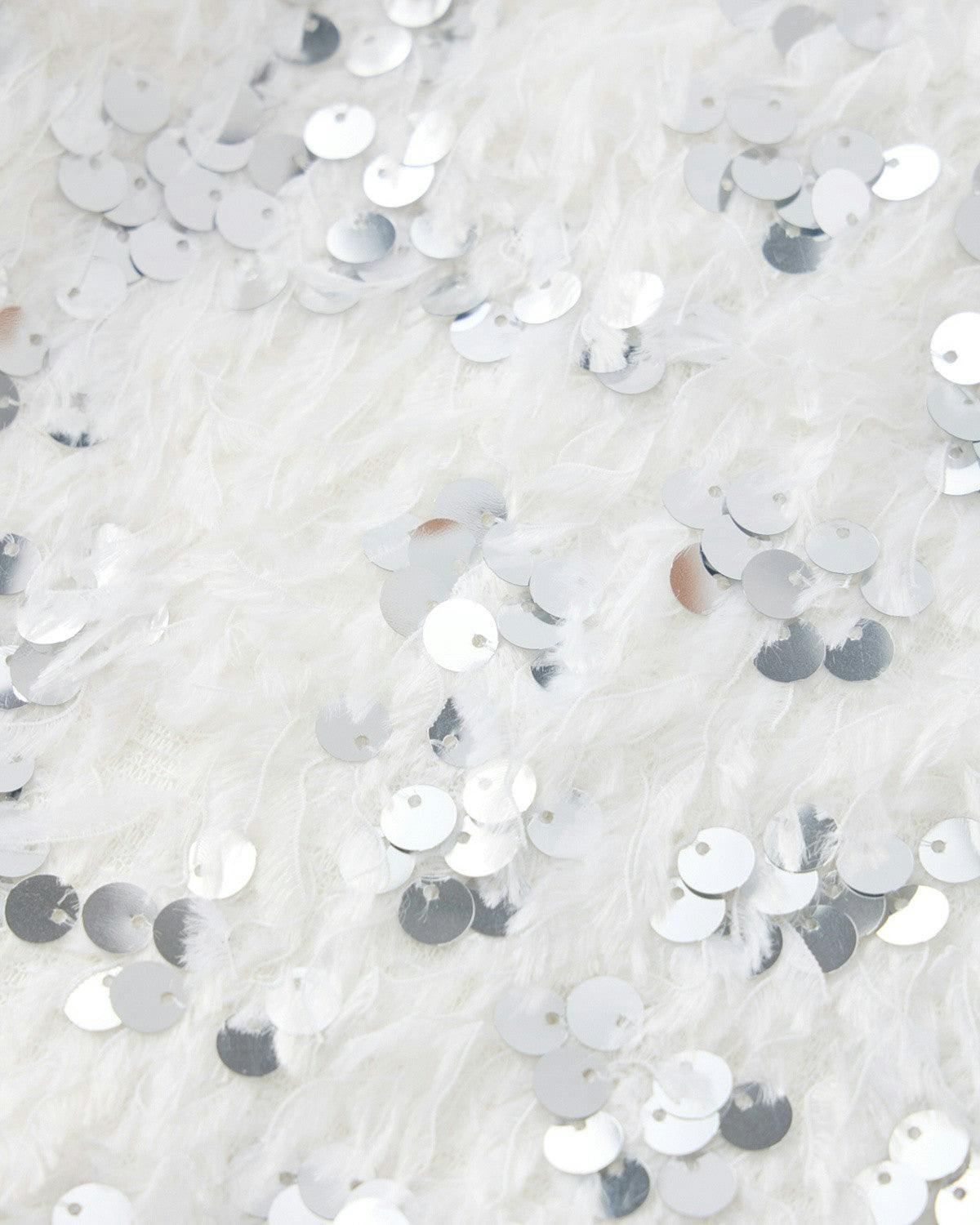 Chrissy Feather Sequin Jacket