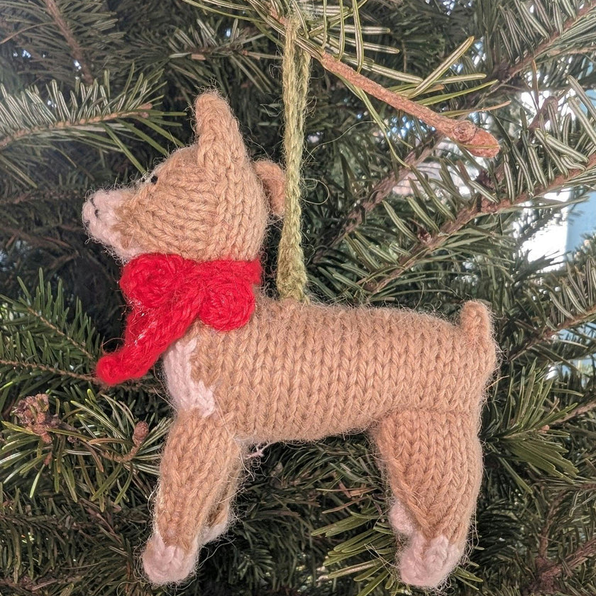 Chihuahua Dog Hand Knit Christmas Ornament Arcadia Home