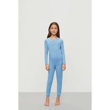 Kids TENCEL™ Modal Unisex Long PJ Set, SUMMER BLUE/WHITE