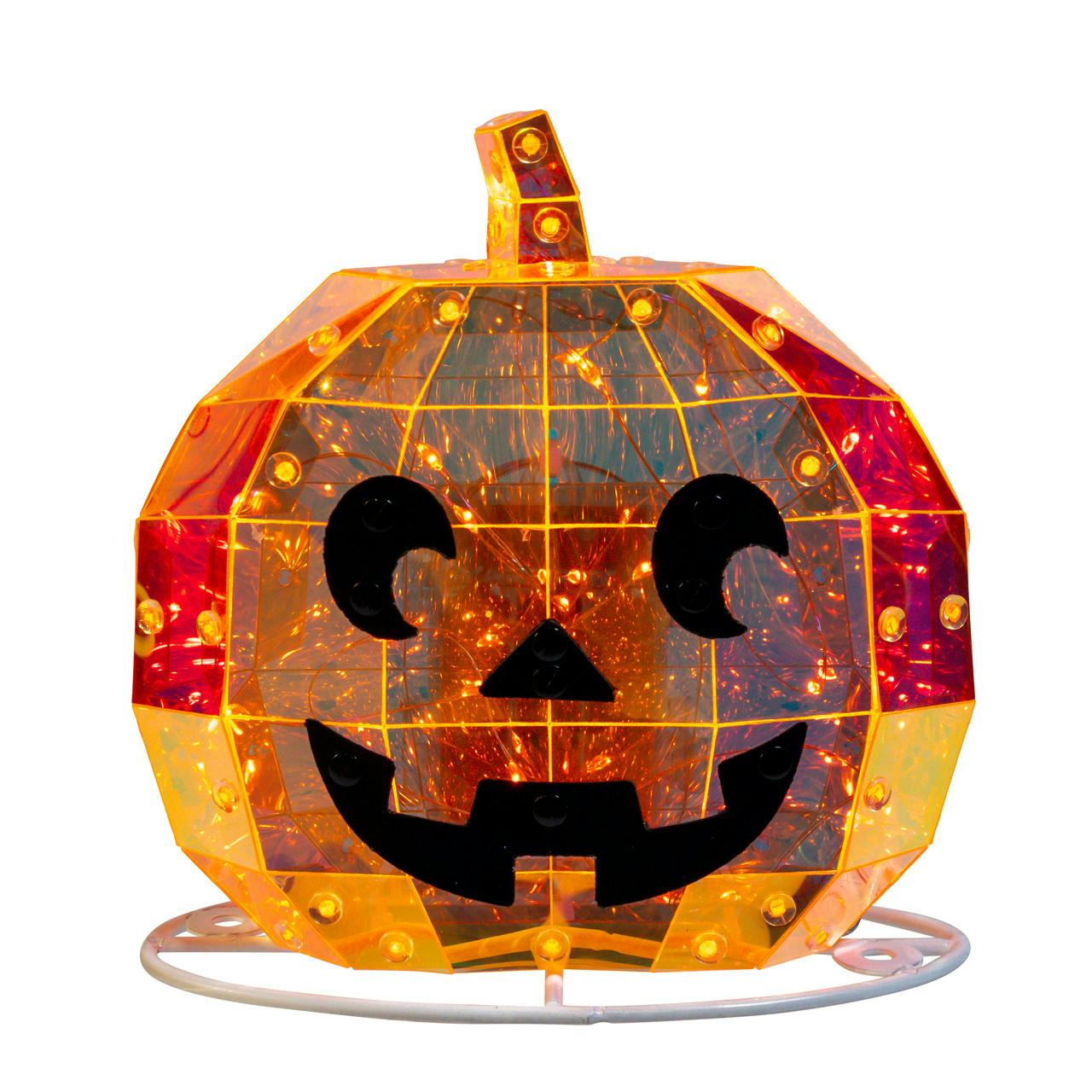 Kurt Adler 6.6-Inch Battery Operated Magical Iridescence Holographic Jack-O-Lantern