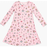 Candy Cane Lane Bamboo Girls' Long Sleeve Dress