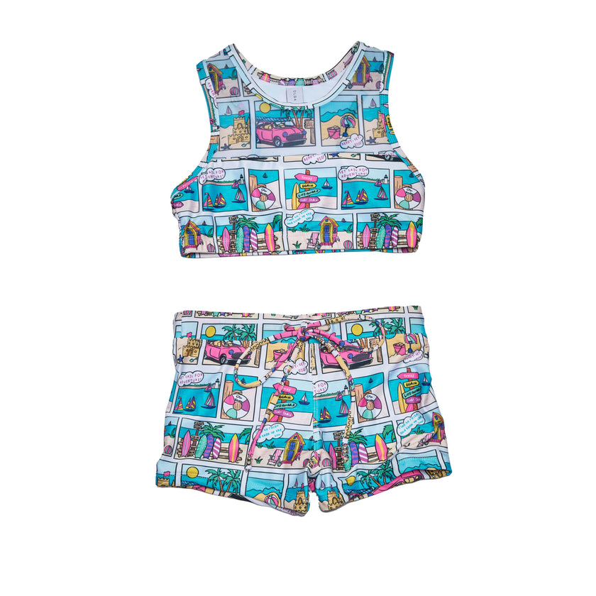 Girls Racer Bikini (Bondi Print)
