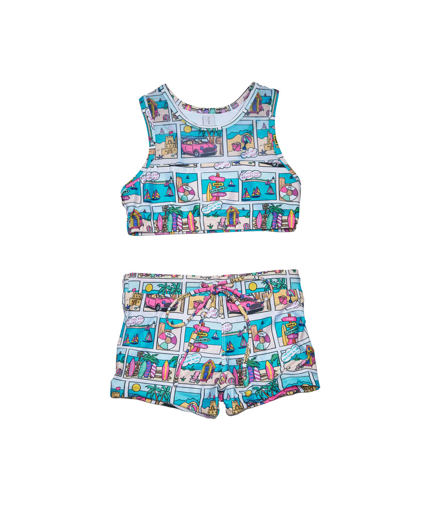 Girls Racer Bikini (Bondi Print)