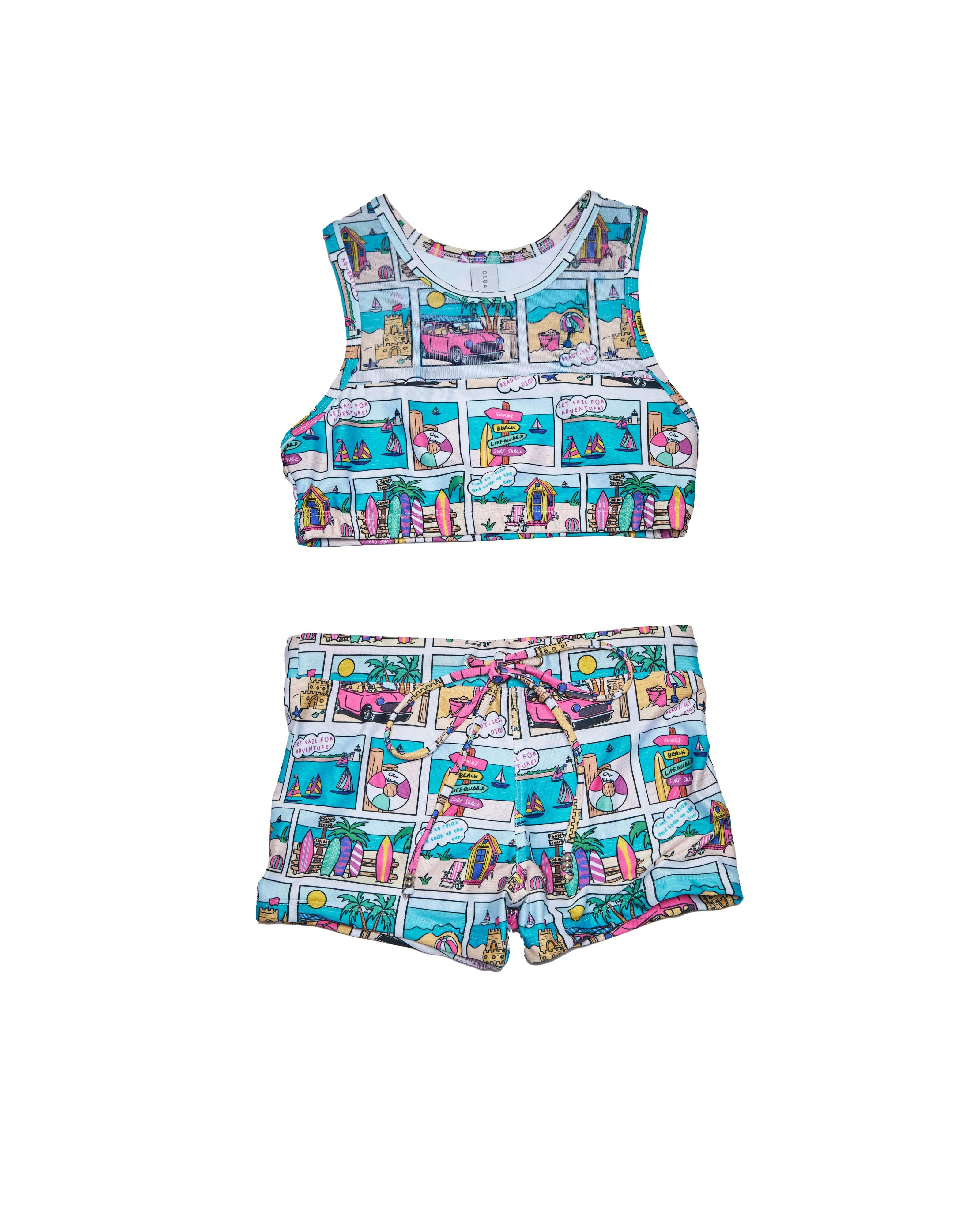 Girls Racer Bikini (Bondi Print)