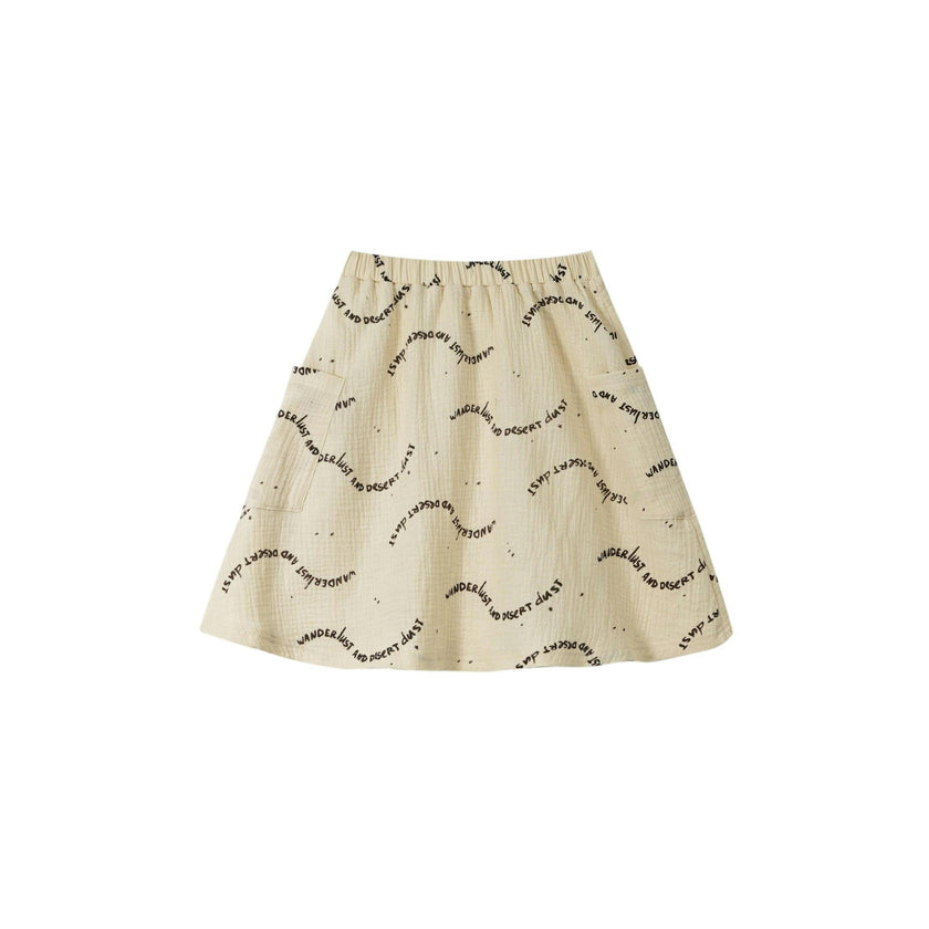 Girls Wander Lust & Desert Dust Patch Pocket Midi Skirt