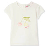 BONPOINT Cira Cherries Baby T-Shirt - Blanc Lait