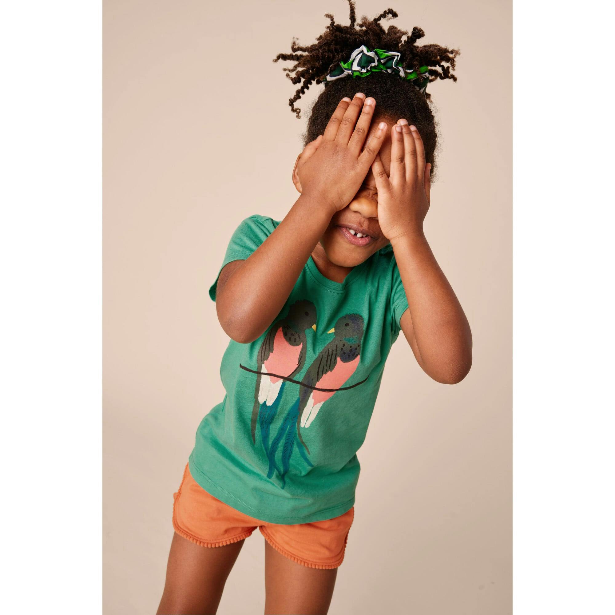 Pom-Pom Rounded Edge Drawstring Gym Shorts, Orange
