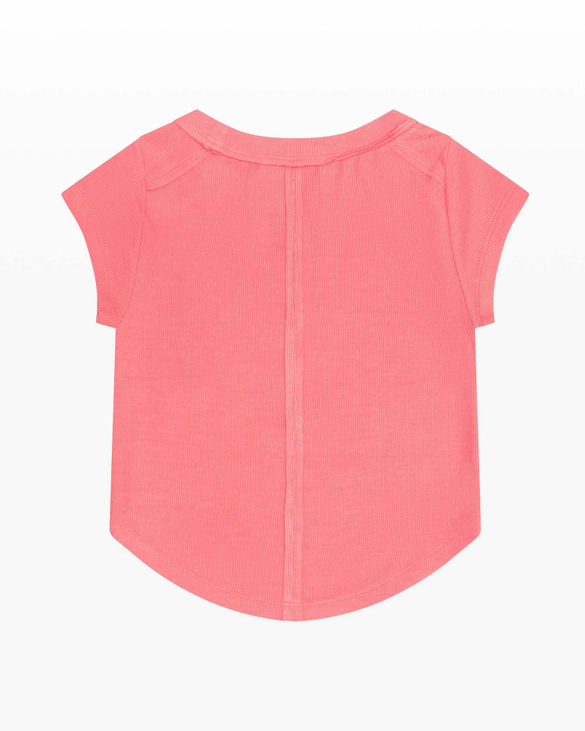 Rayon Rib Exposed Cap Sleeve Tee