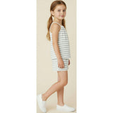 Organic Tank Top & Shorts Set - Fog Stripes