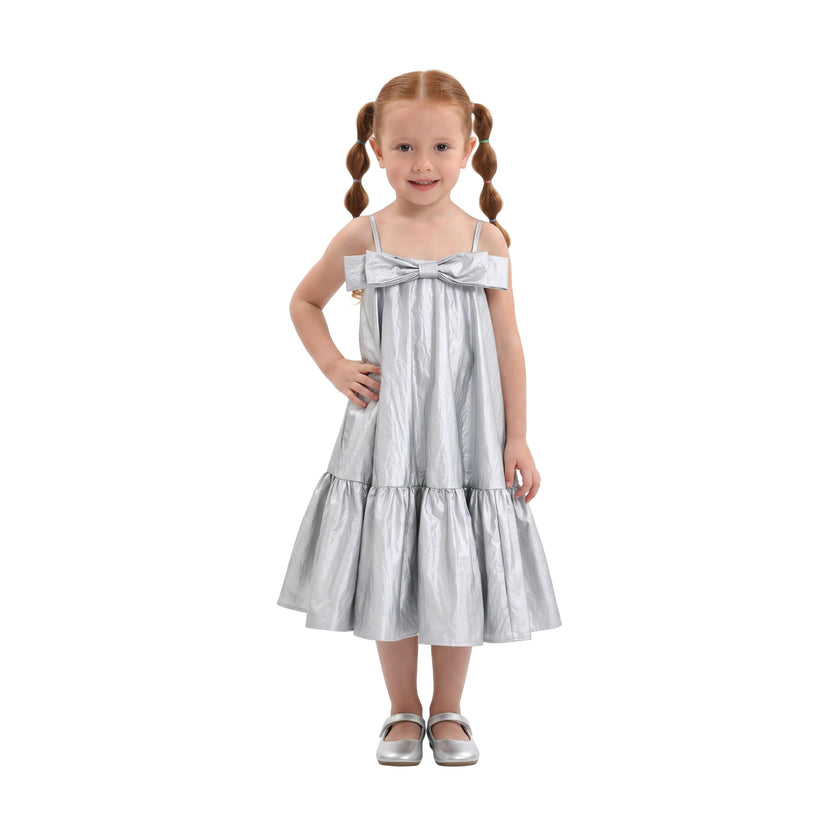 Silver Celestelle Bow Party Dress