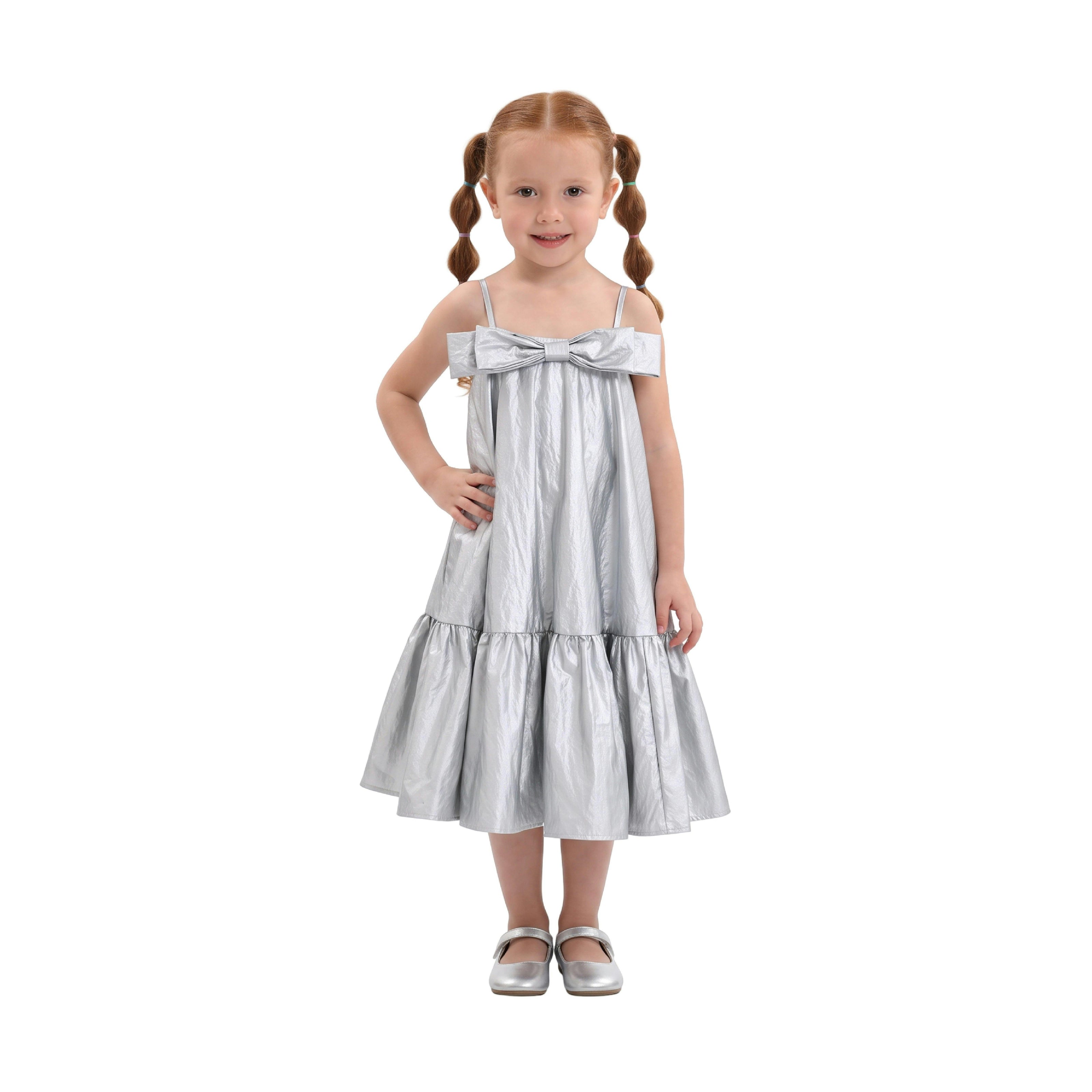 Silver Celestelle Bow Party Dress