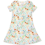 Summer Floral Bamboo Girls' Short Sleeve Dress