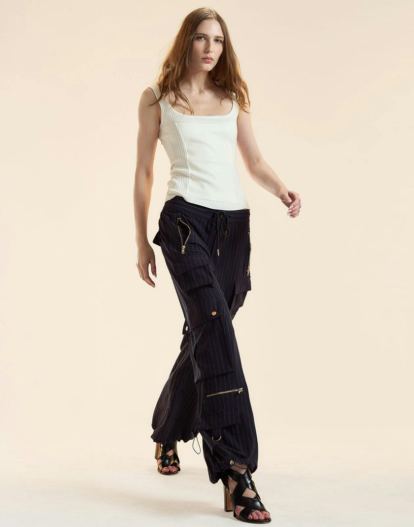 Pinstripe Cargo Pants