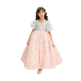 Blue Pastel Pink Floral Latona Dress
