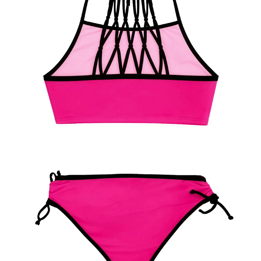 Amber Cropped Tankini Swimsuit with Rhinestone Detail